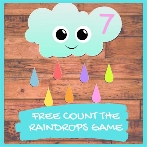 Raindrop Counting Cards - Printable Cards
