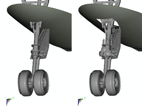 Geometry of the partially-dressed and fully-dressed nose landing gear ...