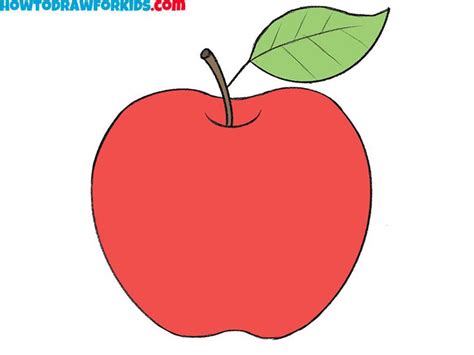 How to Draw an Apple - Easy Drawing Tutorial For Kids