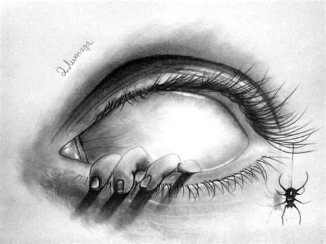 Creepy Eye by lihnida | Scary drawings, Creepy drawings, Dark art drawings