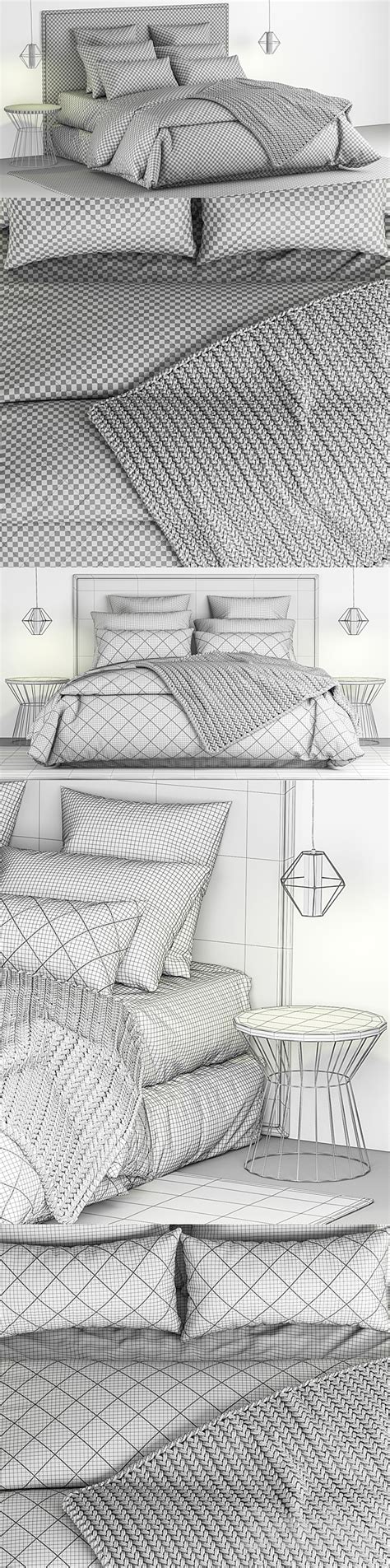 3d models: Bed - Bed and bed sheet set 1