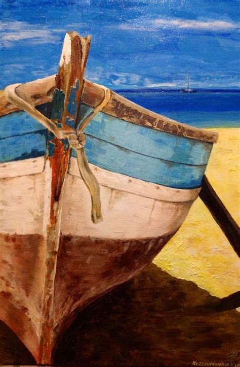 Image result for beginners paintings of boats and the sea | Boat art ...