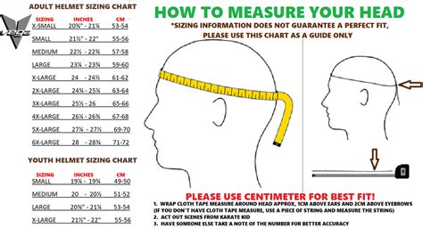 VEGA HELMET SIZING CHART - VEGA HELMET USA