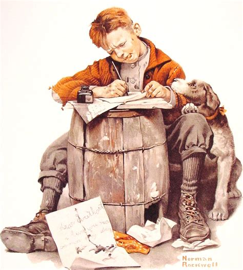 Little boy writing a letter, 1920 - Norman Rockwell - WikiArt.org