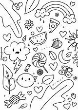 Kawaii Doodles Colouring Page  Doodle coloring Cute pages sketch template