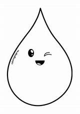 Cute Water drop  Coloring Page sketch template