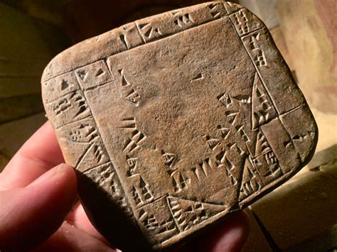 Sumerian / Mesopotamian cuneiform writing - mathematical tablet - calculation of the surface ...
