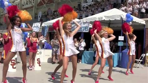 Fight On! USC Song Girls Dance, Trojan Marching Band Sings at 35th Annual SWIM WITH MIKE - YouTube