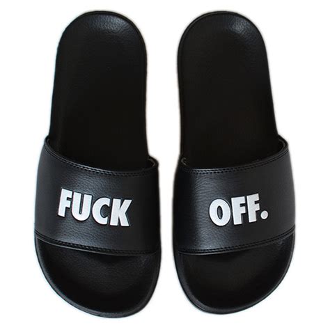 FUCK OFF men’s slide sandals – Boing Boing