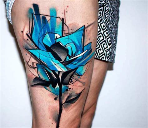 Blue flower tattoo by Uncl Paul Knows | Post 25489