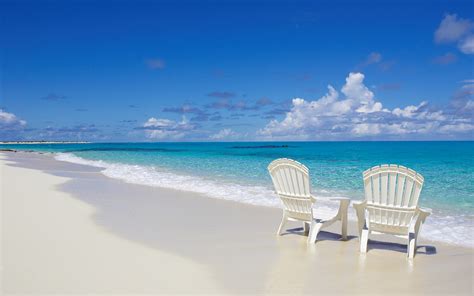 Download Horizon Turquoise Tropical Ocean Chair Photography Beach HD Wallpaper