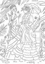 Fashion and Style – Two Victorian Ladies Favoreads Coloring Club sketch template