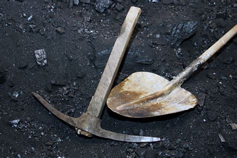 Coal Mining Old Tools In The Mine Stock Photo - Download Image Now - iStock