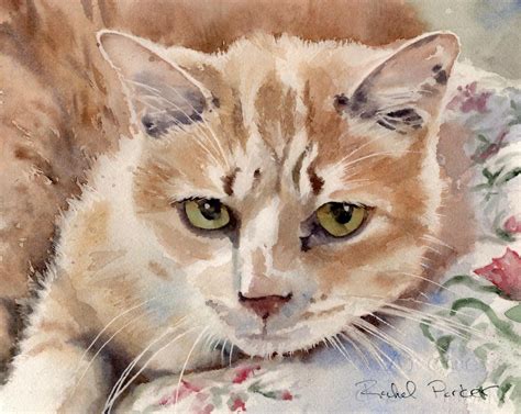 Print of My Orange Tabby Cat Watercolor Painting Options for - Etsy