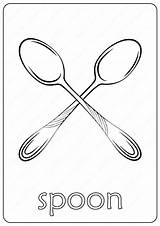 Printable Spoon Coloring Page  Book PDF For Kids sketch template