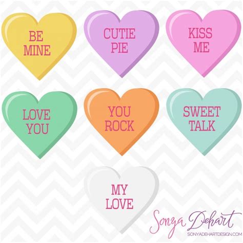 Convo Hearts Valentines Heart Candy Heart JPEG Candy Heart PNG 2 Files ...