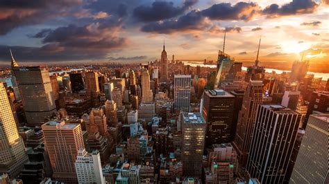 Wallpaper : city, cityscape, night, skyline, skyscraper, evening, New York City, panorama, dusk ...