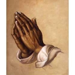Praying Hands Hullis Marvuk Black Art Painting, Black Artwork, African American Artwork, African ...