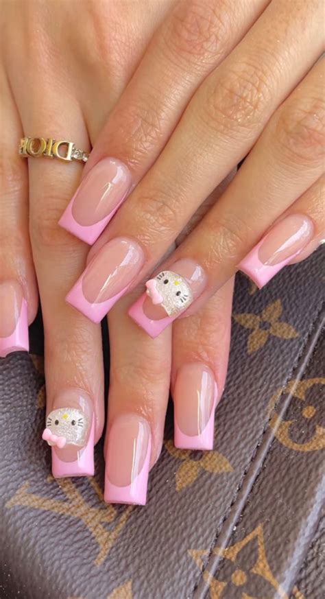 pink hello kitty nails 💗 in 2023 | Hello kitty nails, Acrylic nails coffin pink, Kawaii nails