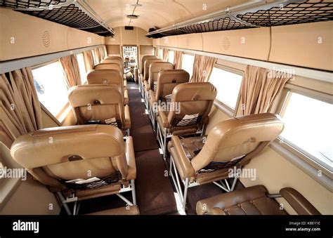 Inside view trough aircraft Junkers Ju 52 at the airport in Bremen ...