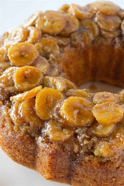 Banana Upside Down Cake Recipe Banana Cake Upside Down Recipe Caramelized Caramel Averiecooks ...