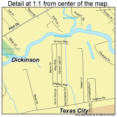 Dickinson Texas Street Map 4820344