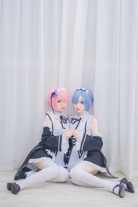 Kawaii Anime Twins Cosplay: Re Zero Rem and Ram - Anime&Cosplay Sharing