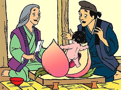 Momotaro is a popular childrens storey about an old childress couple who find a peach inside is ...