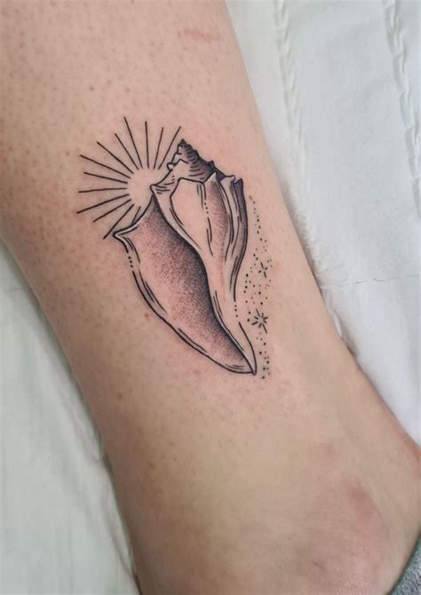 Pretty conch shell tattoo | Shell tattoos, Forearm sleeve tattoos ...