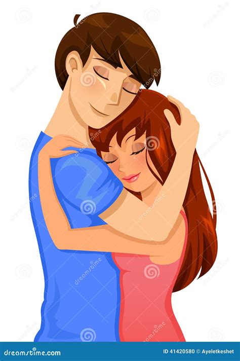 Couples Hugging Cartoon
