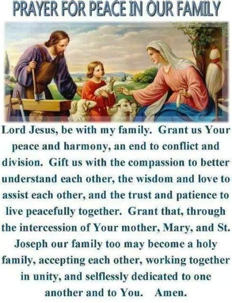 Prayer for peace in the family † Prayer For Peace, Prayer For Family, Faith Prayer, Power Of ...