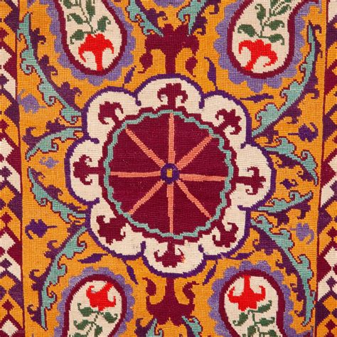 Uzbek Cross Stitched Embroidery 30 x 49 cm / 11 x 19 inches | rugrabbit.com