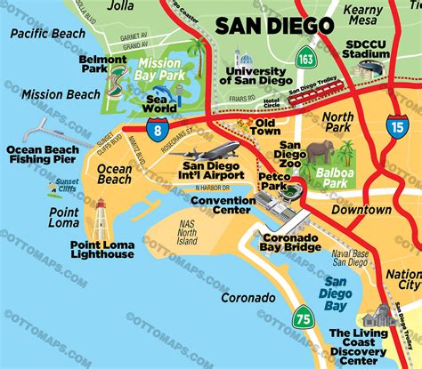 San Diego County Tourist Map – Otto Maps