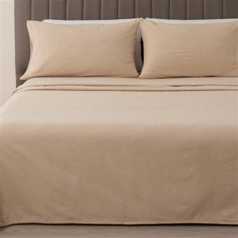 Cotton Blend Heathered Solid Flannel Sheet Set - Great Bay Home : Target