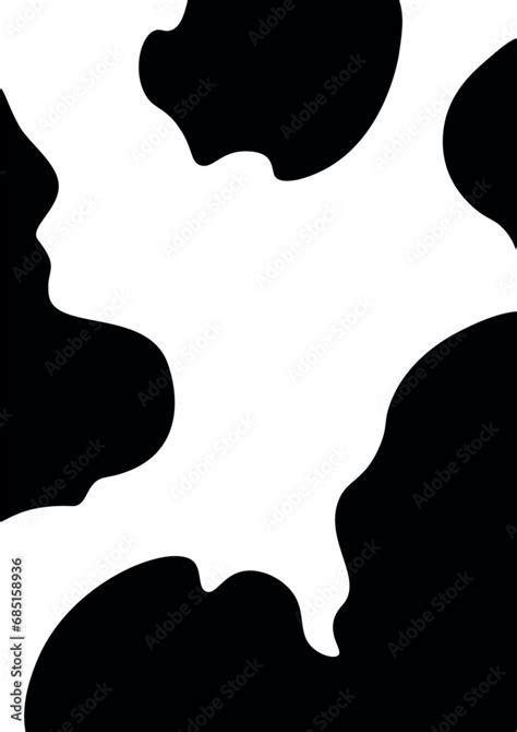 Background with large cow spots, cow skin texture, black and white spot. Animal Print. Dalmatian ...