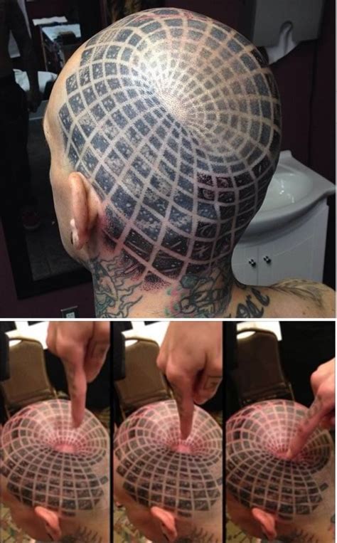 12 Awesome Optical Illusion Tattoos - Oddee