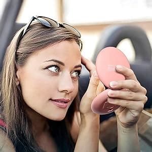 LED Travel Makeup Mirror, 3.5 inch Lighted Compact Mirror, 10X Magnification, Handheld, Double ...