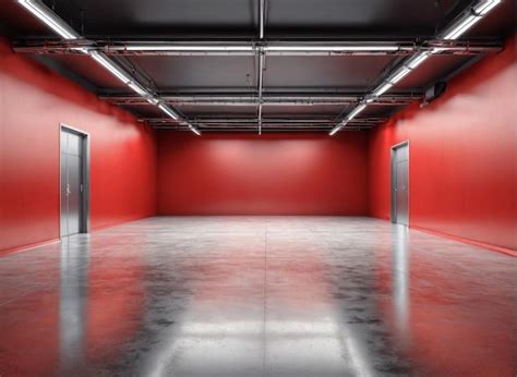 Premium Photo | A red room with a white wall and a black ceiling