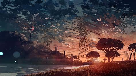 4k Scenery Sunset Anime Wallpapers - Wallpaper Cave