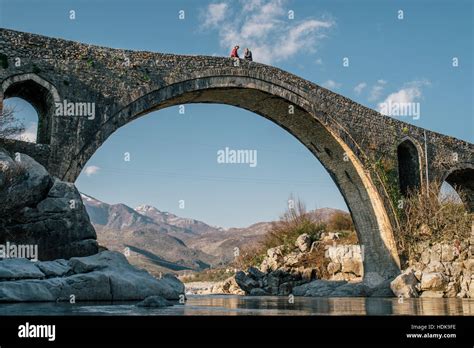 The 18th century Mesi Bridge, built by the Ottomans over the Drini Stock Photo: 128887682 - Alamy