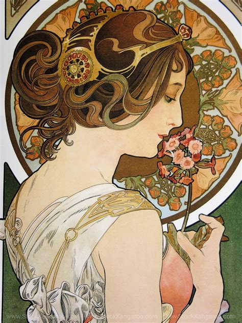 Alphonse Mucha Art Nouveau French Illustrations and Paintings — Stock ...