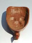 Vintage Japanese hand carving Wood Noh small Mask Okina Happy old man ...