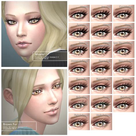 3D Eyelashes for The Sims 4 | Kijiko