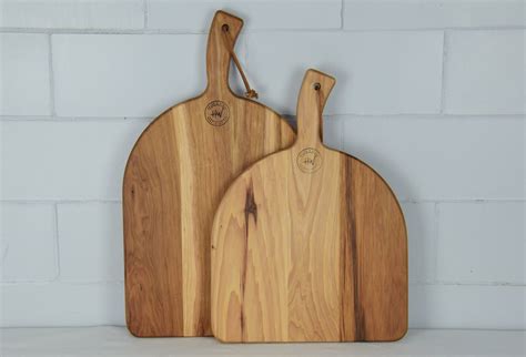 Solid Wood Cutting Board With Handle Hickory Walnut White Oak - Etsy