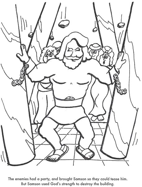 BIBLE COLORING PAGES. Samson's Strength Returns | Coloring pages, Bible coloring pages, Bible ...