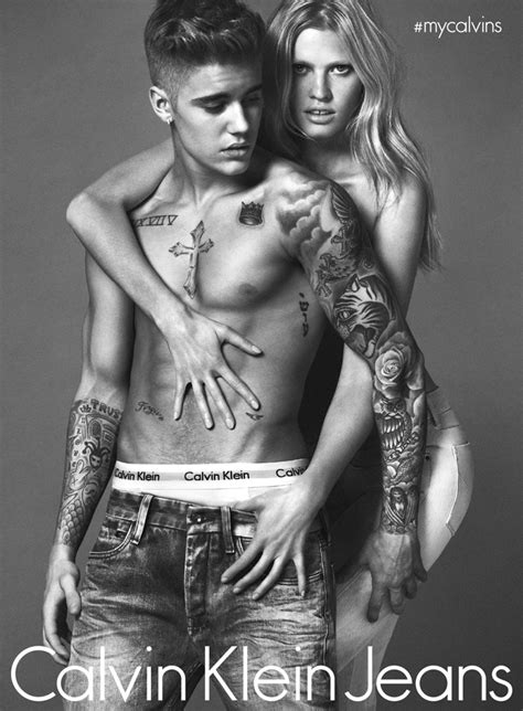 Lara Stone Poses with Justin Bieber for Calvin Klein Jeans Ad – Fashion Gone Rogue