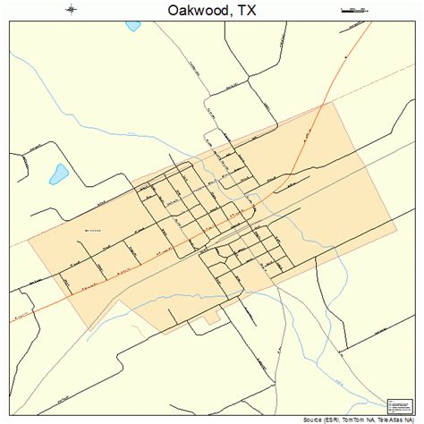 Oakwood Texas Street Map 4853232