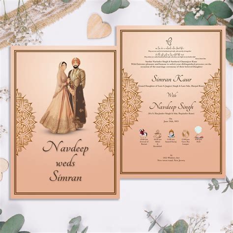 Anand karaj invitation sikh wedding punjabi wedding wedding details indian wedding welcome sign ...