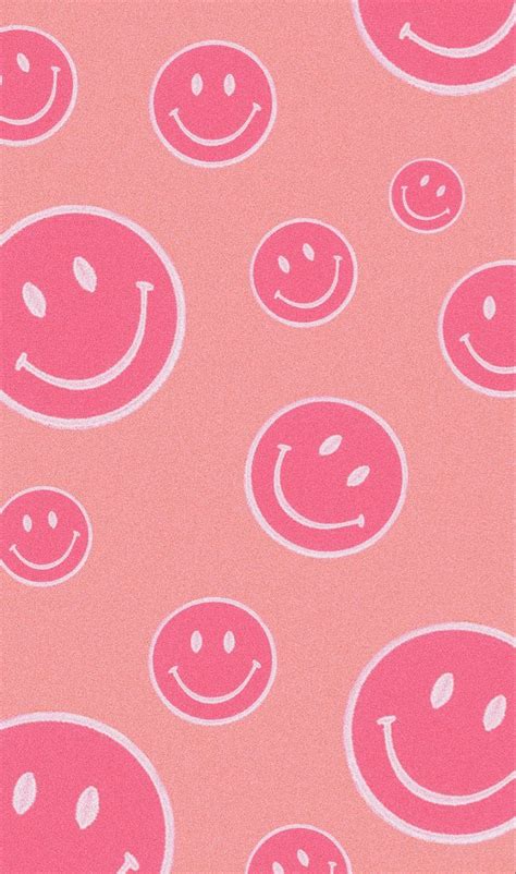 🦩Pink smiley face grain preppy wallpaper🦩 | Preppy wallpaper, Iphone wallpaper preppy, Simple ...