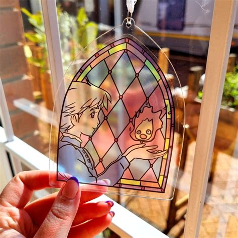 Sophie & Calcifer - Howl's Moving Castle - Stained Glass Ornament